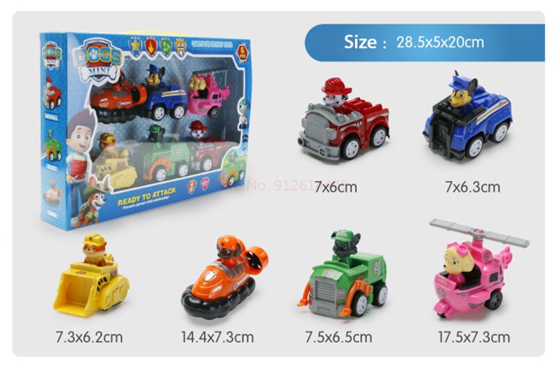 Pack de 6 Jouets Pat Patrouille